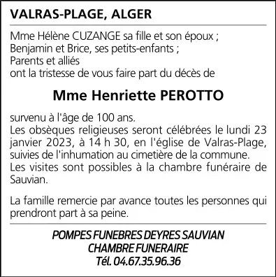 Mme Henriette PEROTTO