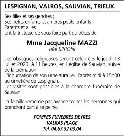 Mme Jaqueline MAZZI
