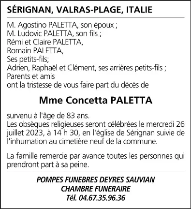 Mme Concetta PALETTA