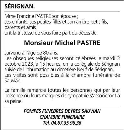 M. Michel PASTRE