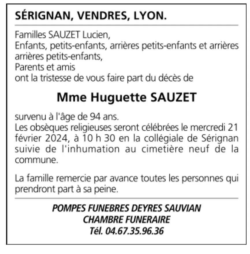 Mme Huguette SAUZET
