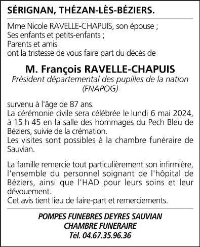M. François RAVELLE-CHAPUIS