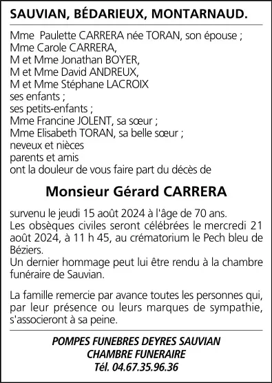 M. Gérard CARRERA