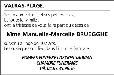 Mme Manuelle (Marcelle) BRUEGGHE